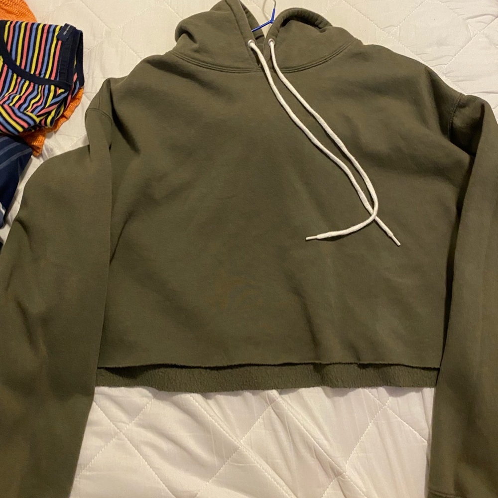 Mint condition wild Fable cropped hoodie olive green